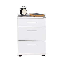 Hanah Home Mesita de Noche Kmd-530-Bb-1 Blanca 3 Cajones